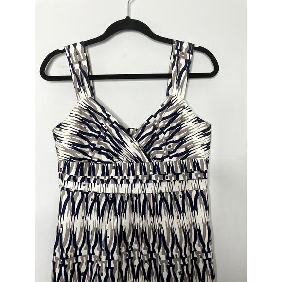 Ann Taylor Sleeveless Surplice V-Neck Empire Waist Mini Dress Multi Women's Sz 8 - Picture 2 of 12